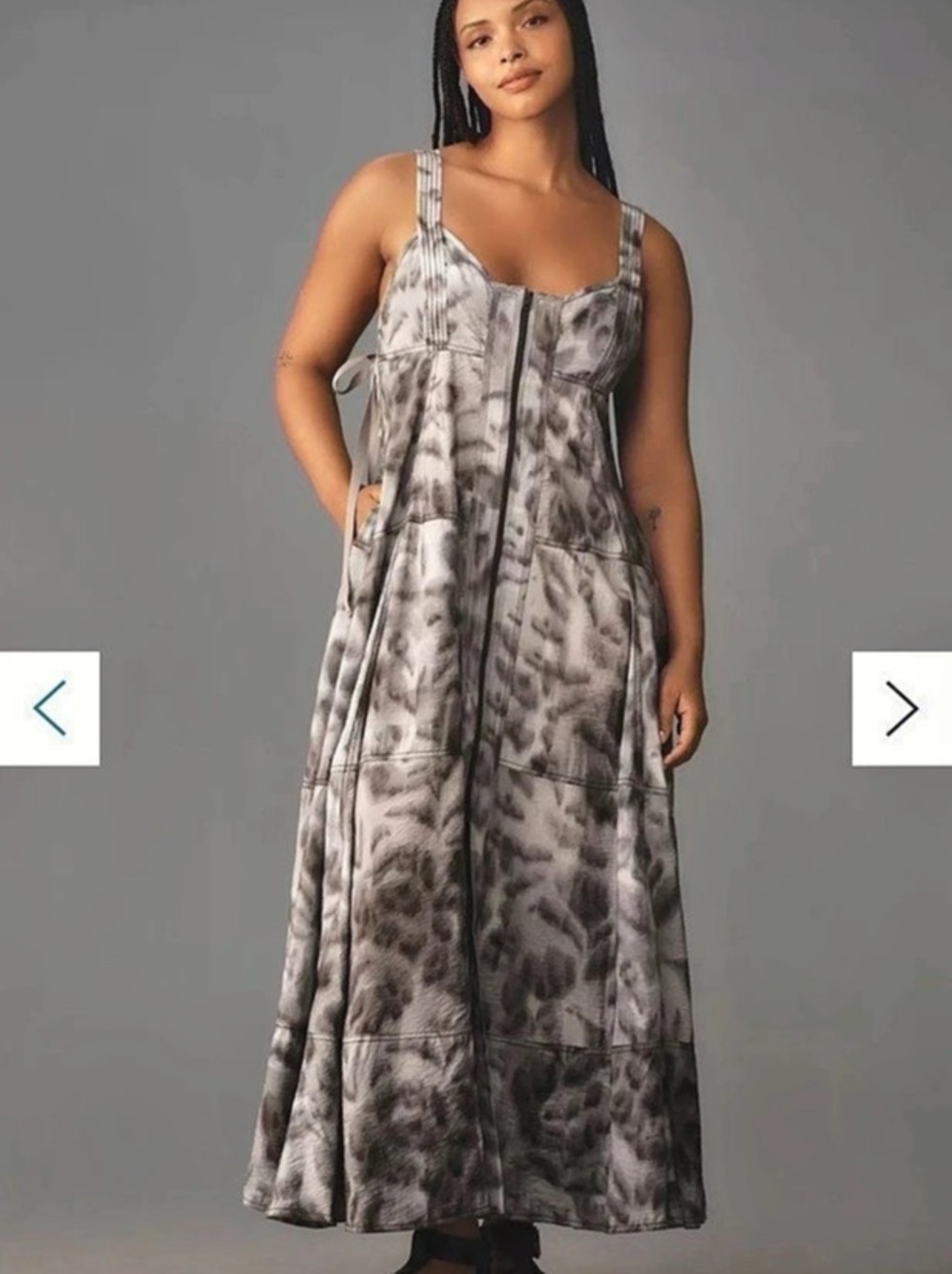 PILCRO parasail Abstract Maxi Dress Gray Size 1X Like New